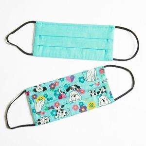2/$15 Face Masks Puppies and Solid Set of 2 NWT